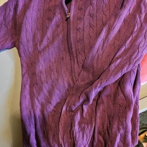 Peter Millar Purple Cardigan Sweater with Knit Texture